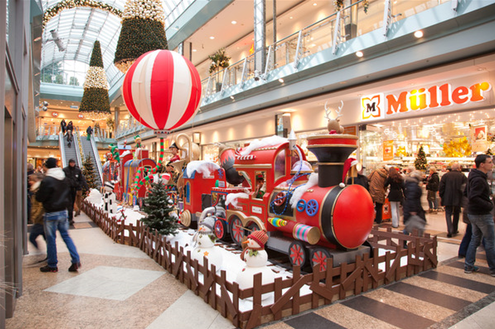 Juleudstilling i shoppingcenter