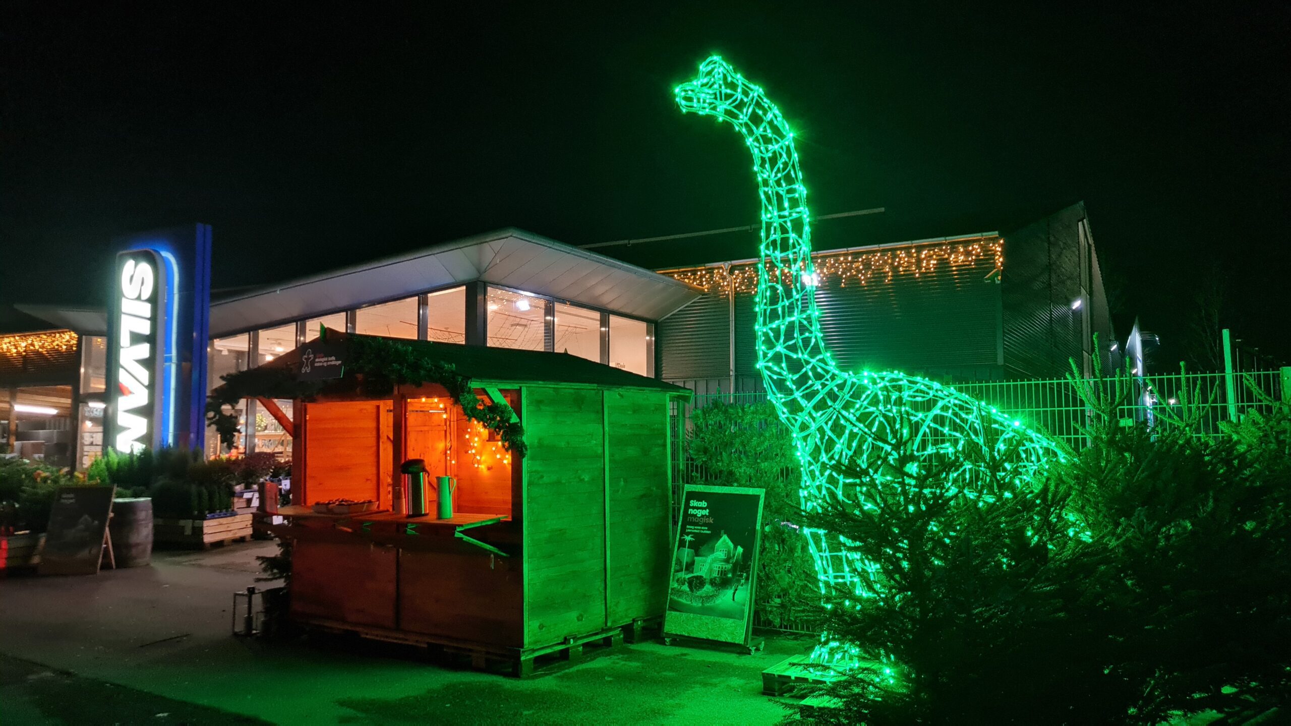 Grøn dinosaur jul